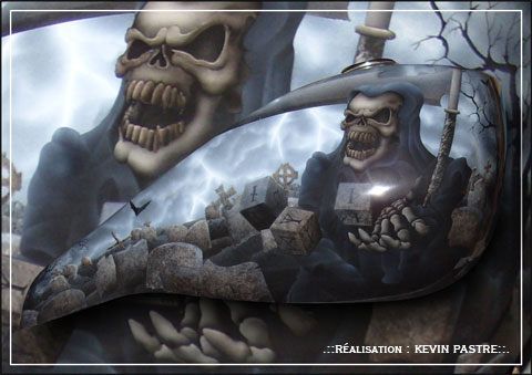 .::GRIM-REAPER-TRIKE 01 - photo de 2011 - aérographe peinture custom - sur trike REWACO::.